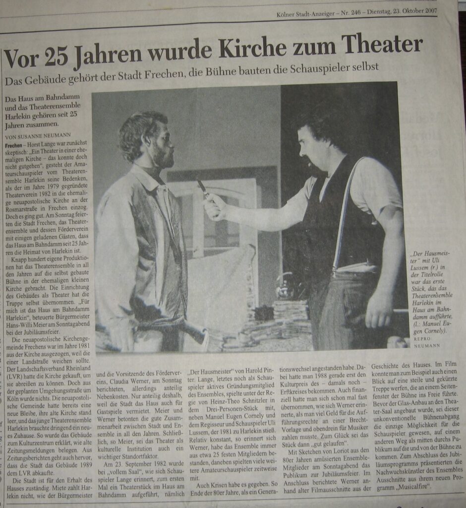 Zeitungsartikel 2007 anlässlich 25 Jahre Harlekin